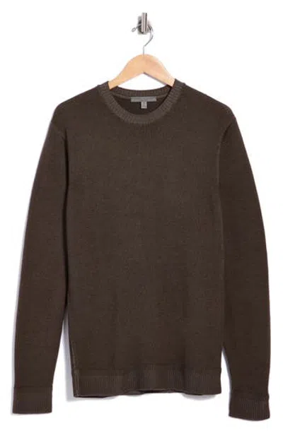 Robert Barakett Bertona Merino Wool Crewneck Sweater In Brown