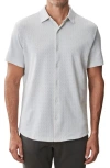 Robert Barakett Booker Short Sleeve Knit Button-up Shirt In Shadow Green
