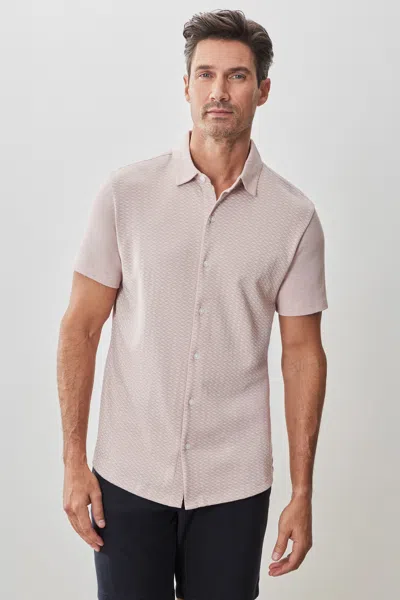 Robert Barakett Booker Short Sleeve Knit Shirt In Coral