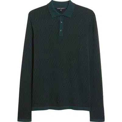 Robert Barakett Borja Cotton & Cashmere Long Sleeve Polo In Green