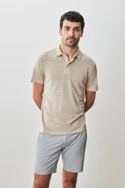 Robert Barakett Boyce Short Sleeve Polo In Tan
