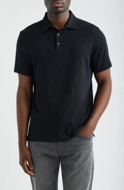 Robert Barakett Brightwood Slub Cotton Polo In Black