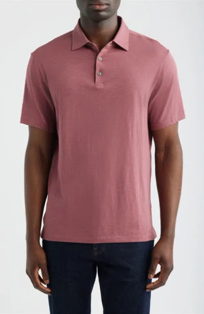 Robert Barakett Brightwood Slub Cotton Polo In Pink