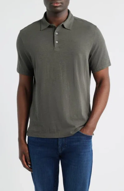 Robert Barakett Brightwood Slub Cotton Polo In Gray