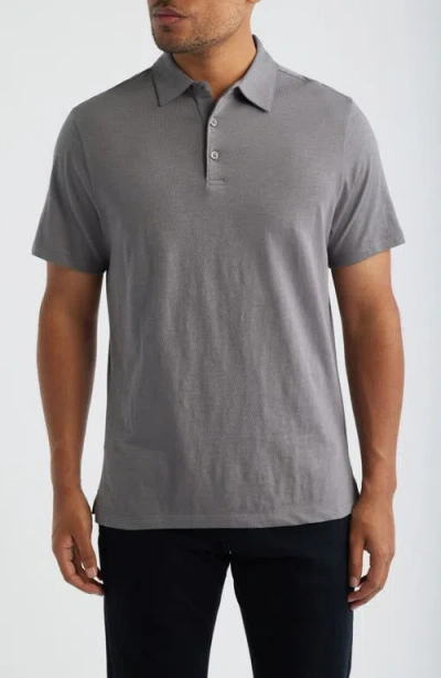Robert Barakett Brightwood Slub Cotton Polo In Gray