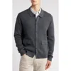 Robert Barakett Bristol Collared Merino Wool Milano Stitch Cardigan In Gray