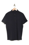 Robert Barakett Brody Short Sleeve Stretch Cotton Button-up Shirt In Blue Night
