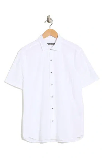 Robert Barakett Carberry Short Sleeve Button-up Shirt In White