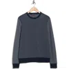 Robert Barakett Charlie Colorblock Crewneck Pullover In Navy