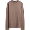 Robert Barakett Christopher Long Sleeve Pima Cotton T-shirt In Brown