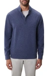 Robert Barakett Clarence Textured Quarter Button Pullover In Blue