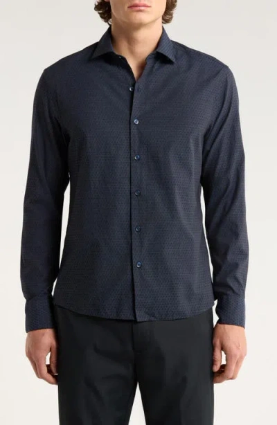 Robert Barakett Clement Dot Jacquard Cotton Button-up Shirt In Animal Print