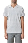 Robert Barakett Collins Stripe Johnny Collar Polo In Gray