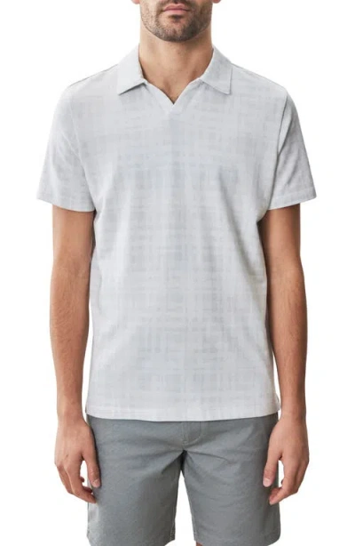 Robert Barakett Collins Stripe Johnny Collar Polo In Gray