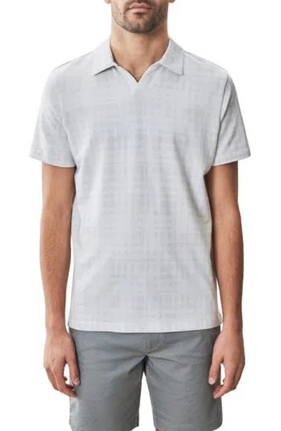 Robert Barakett Collins Stripe Johnny Collar Polo In Gray