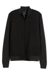 Robert Barakett Cooper Mixed Media Zip Jacket In Charcoal