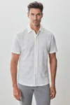 Robert Barakett Copley Short Sleeve Knit Shirt In White