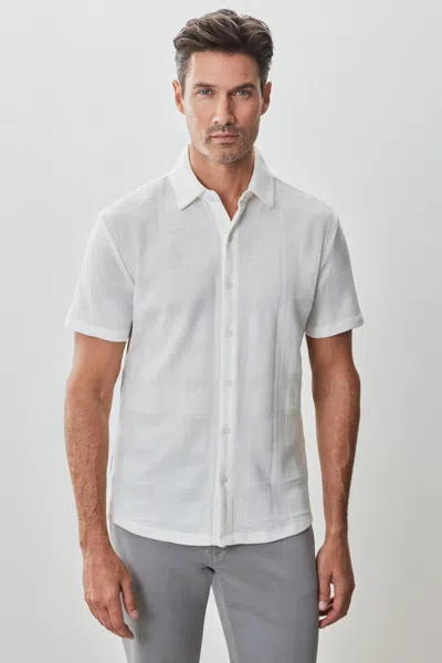 Robert Barakett Copley Short Sleeve Knit Shirt In White