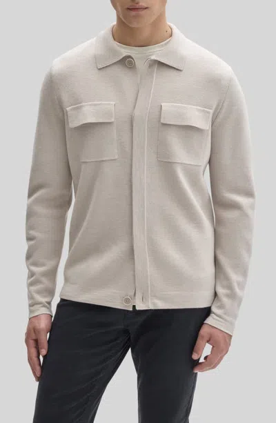 Robert Barakett Crafton Merino Wool Cardigan In Gray