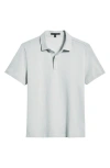 Robert Barakett Creston Micropattern Jacquard Polo In Pearl