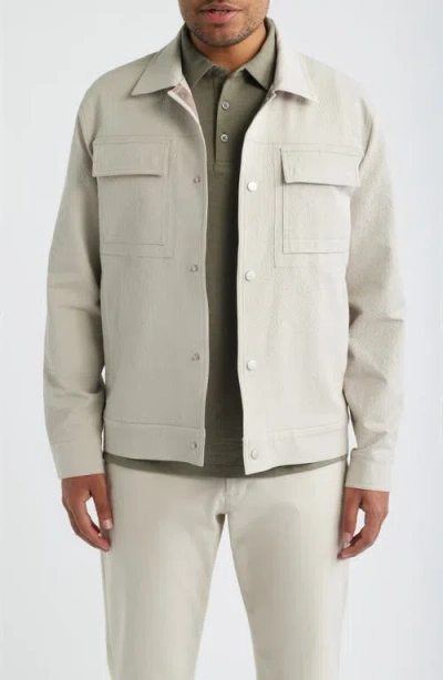 Robert Barakett Croft Textured Shirt Jacket In Gray
