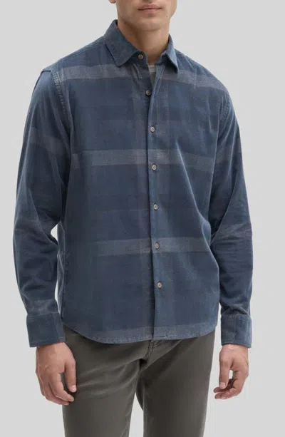 Robert Barakett Daban Long Sleeve Stretch Cotton Button Up Shirt In Blue