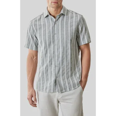 Robert Barakett Daiki Stripe Short Sleeve Button-up Shirt In Multi
