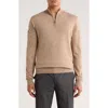 Robert Barakett Daniel Half Zip Pullover Sweater In Brown