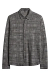 Robert Barakett Dario Glen Plaid Knit Button-up Shirt In Gray