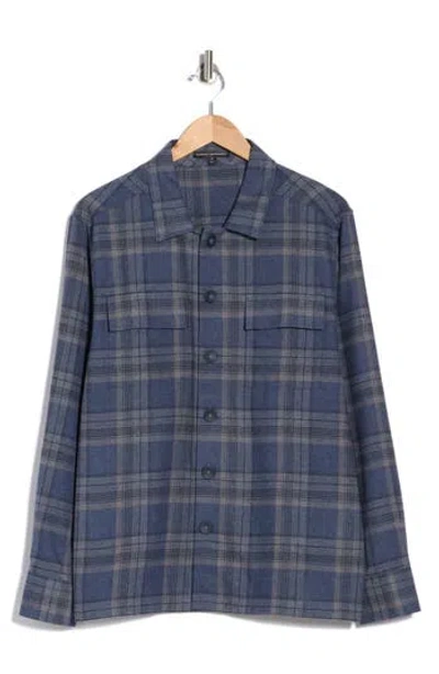 Robert Barakett Dax Plaid Overshirt In Blue