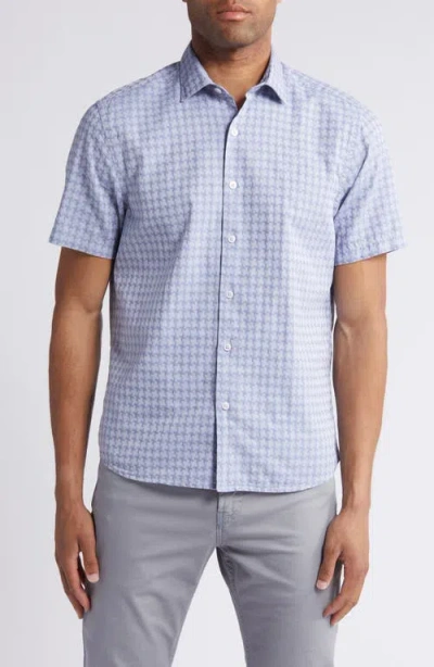 Robert Barakett Dearborn Short Sleeve Button-up Shirt In Blue