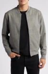 Robert Barakett Degas Faux Suede Knit Bomber Jacket In Gold