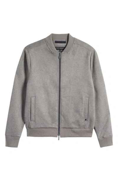 Robert Barakett Degas Faux Suede Knit Bomber Jacket In Brown