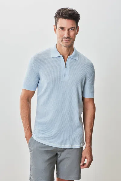 Robert Barakett Denton Sweater Polo In Pale Blue