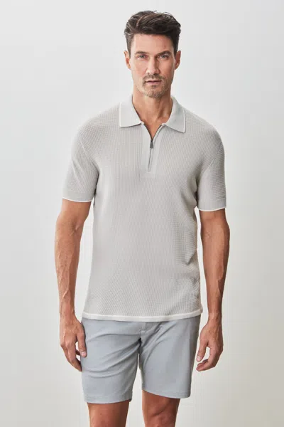 Robert Barakett Denton Sweater Polo In Pale Grey