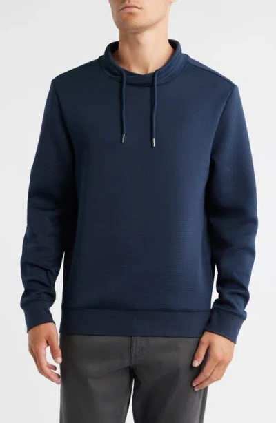 Robert Barakett Drayton Crossover Mock Neck Sweatshirt In Blue