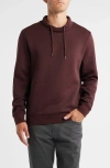 Robert Barakett Drayton Crossover Mock Neck Sweatshirt In Burgundy