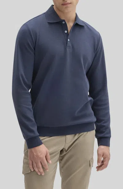 Robert Barakett Elton Long Sleeve Polo In Blue