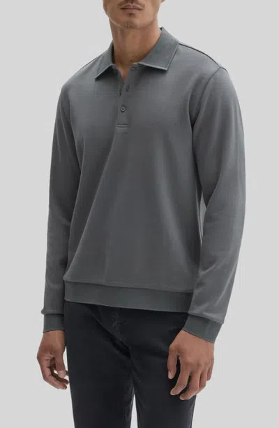 Robert Barakett Elton Long Sleeve Polo In Gray