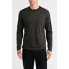 Robert Barakett Emmanuel Long Sleeve Cotton & Wool Crewneck T-shirt In Brown