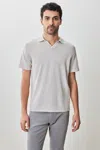 Robert Barakett Enrico Open Collar Sweater Polo In Pink
