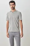 Robert Barakett Enrico Open Collar Sweater Polo In Stone