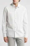 Robert Barakett Evender Microdot Print Button-up Shirt In White