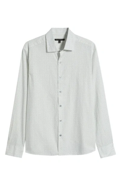 Robert Barakett Evender Microdot Print Button-up Shirt In White