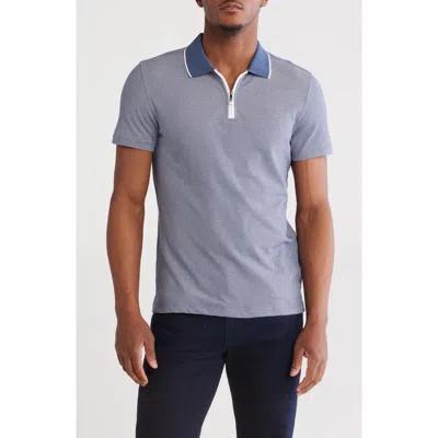 Robert Barakett Farmsworth Cotton Blend Quarter Zip Polo In Navy
