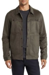 Robert Barakett Faux Suede Renoir Jacket In Soldier Green