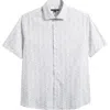 Robert Barakett Fendlake Short Sleeve Woven Button-up Shirt In Light Olive