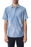 Robert Barakett Ferris Short Sleeve Woven Button-up Shirt In Blue