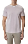 Robert Barakett Fitch Feeder Stripe Rib Trim T-shirt In Coral