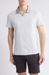 Robert Barakett Fitch Slim Fit Stripe Contrast Collar Cotton Polo In Gray